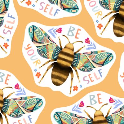 Be Yourself Bumble Bee Waterproof Sticker