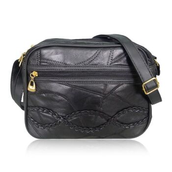 Sac bandoulière en cuir noir 4