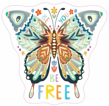 Be You Be Free Papillon Autocollant Imperméable 2