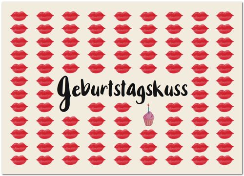 Postkarte "Geburtstagskuss"