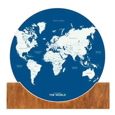 Carte du monde debout - Bleu