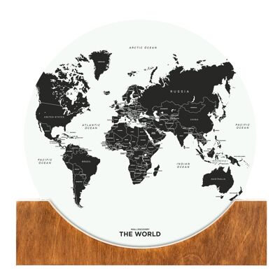 Standing World Map - White