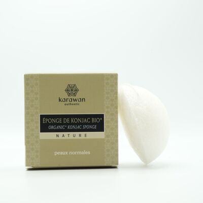 Esponja Konjac orgánica, natural, en caja