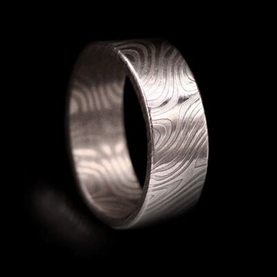 Austenitic Stainless Steel Damascus Ring Z2