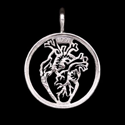 Human Heart - Solid silver Two Shillings (pre 1919)