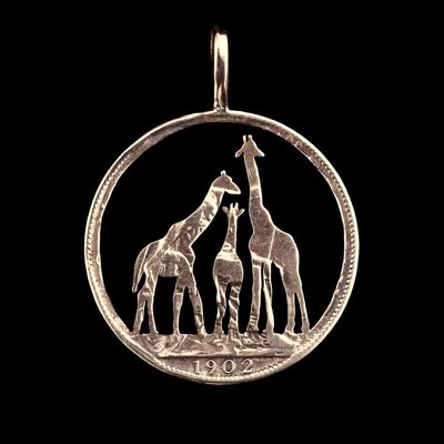 Familia de jirafas - Dos chelines de media plata (1920-1946)