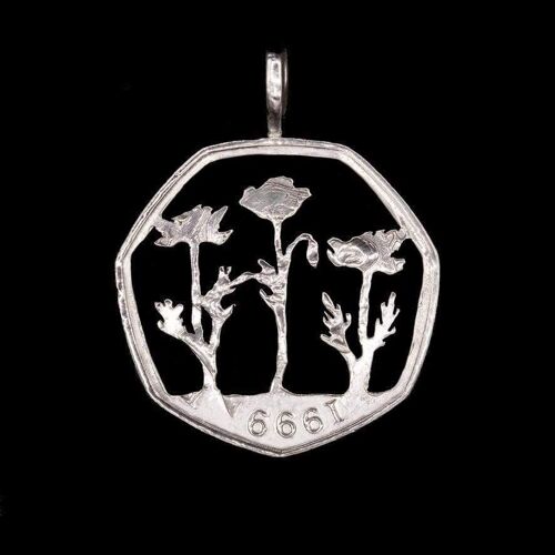 Poppy Field - Solid Silver Half Crown (pre 1919)