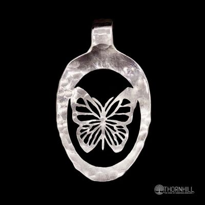 Farfalla monarca - Cucchiaino da tè in argento massiccio (più piccolo)