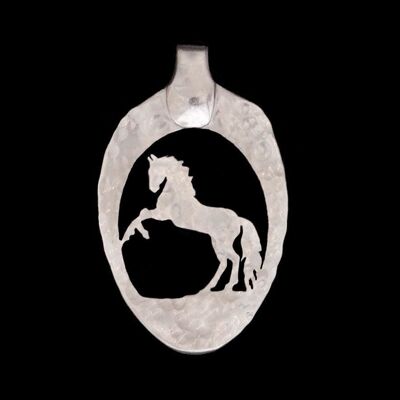 Aufbäumendes Pferd - Teelöffel aus massivem Silber (kleiner)