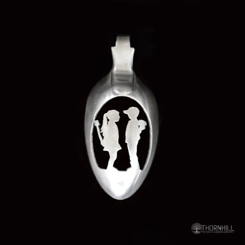 Banksy-tribute Boy and Girl Lovers' Tiff￼ - Solid Silver Soup Spoon