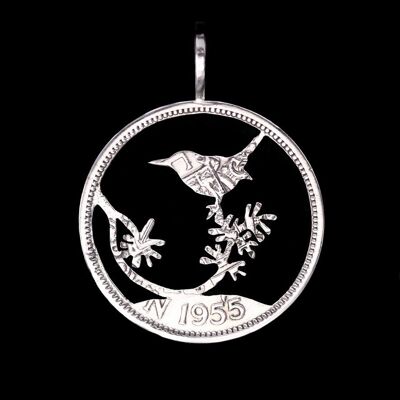 Oiseau sur une branche - Demi-couronne non argentée (1947-67)