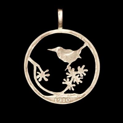 Oiseau sur une branche - Un shilling non argenté (1947-67)