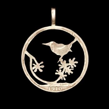 Oiseau sur une branche - Un shilling non argenté (1947-67) 1