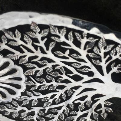 Engraved Oak Tree Spoon Pendant - Solid Silver Soup Spoon