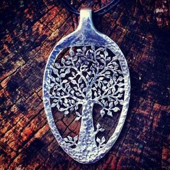 Oak Tree of Life - Cuillère de service en argent massif (plus grande) 0 3