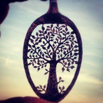 Oak Tree of Life - Cuillère de service en argent massif (plus grande) 0 4