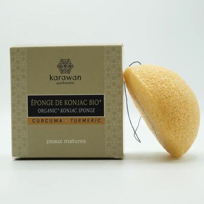 Organic Konjac sponge enriched with Turmeric, in box