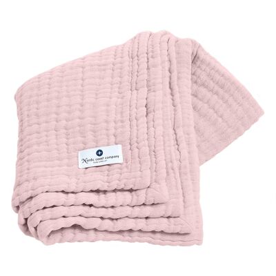 4 in 1 muslin blanket dusty pink