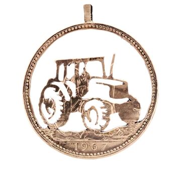Tracteur agricole moderne - Penny en cuivre (1900-1967) 2