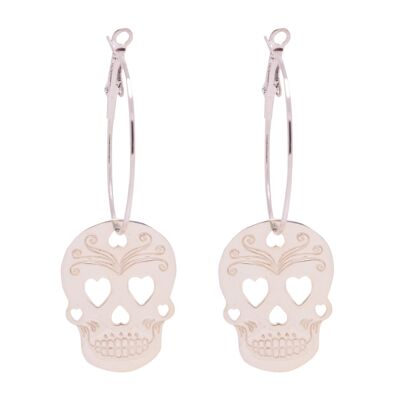 HEART METAL SKULL EARRINGS black