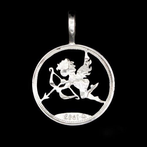Cupid - Coin Pendant - Old Fifty Pence (1969-97)