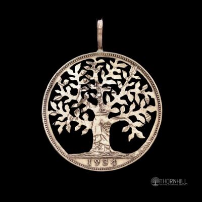 Oak Tree of Life - Corona de plata sólida (contáctenos para fechas específicas)