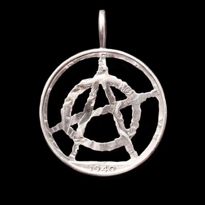 Anarchy Symbol - Solid Silver Half Dollar (pre 1965)
