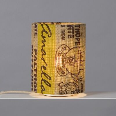 Table lamp N°16 pearl bean from coffee sack