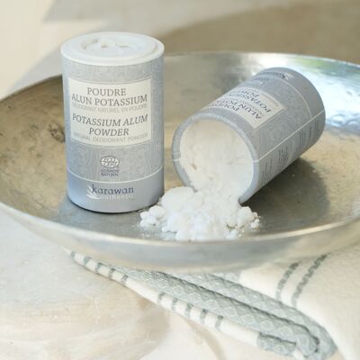 NATURAL ALUM POTASSIUM STONE POWDER - 90G SALT SHAKER BOX