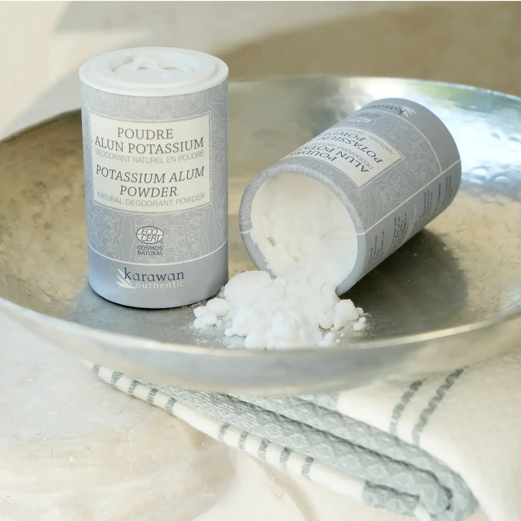 NATURAL ALUM POTASSIUM STONE POWDER - 90G SALT SHAKER BOX