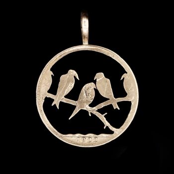 Oiseaux dans un arbre - Demi-couronne non argentée (1947-67)