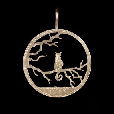 Katze, die in einem Baum wartet - Non Silver One Shilling (1947-67)