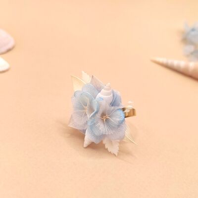 Bague fleurie Nausicaä bleu