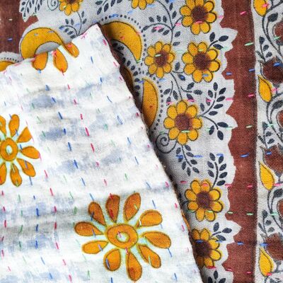 Sari placemats, handmade, set of 2, table mats, reversible