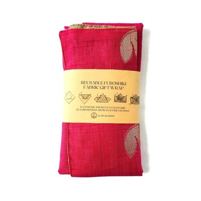 Confezione regalo sari riutilizzabile, riciclata e reversibile - Media (45x45cm)
