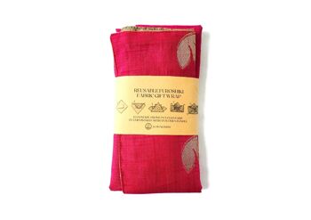 Emballage cadeau sari réutilisable, upcyclé et réversible - Moyen (45x45cm) 1