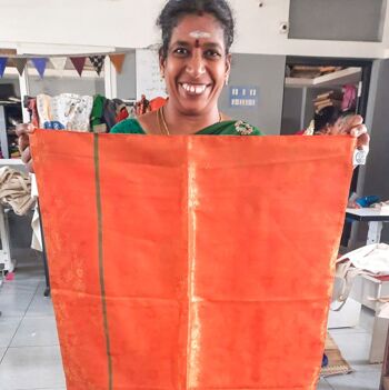Emballage cadeau sari réutilisable, upcyclé et réversible - Extra large (75x75cm) 2
