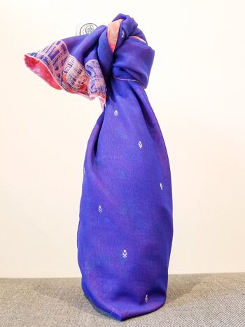 Emballage cadeau sari réutilisable, upcyclé et réversible - Extra large (75x75cm) 5