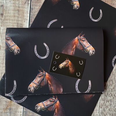 Confezione regalo per cavalli e set di etichette - Carta da regalo per cavalli