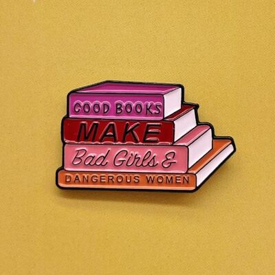 Broche en émail Bad Girls Books