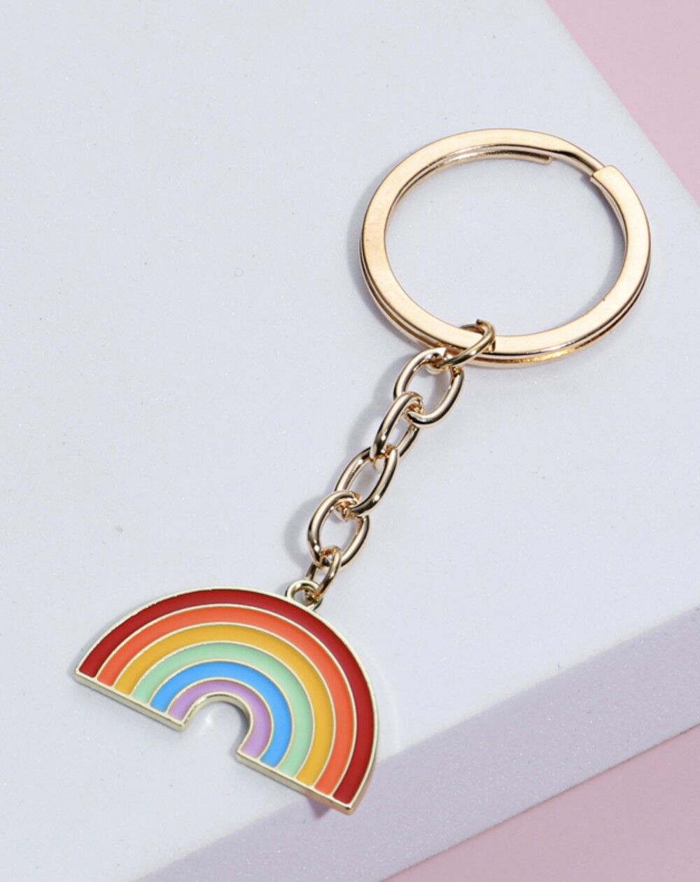 Regenbogen-Emaille-Schlüsselanhänger