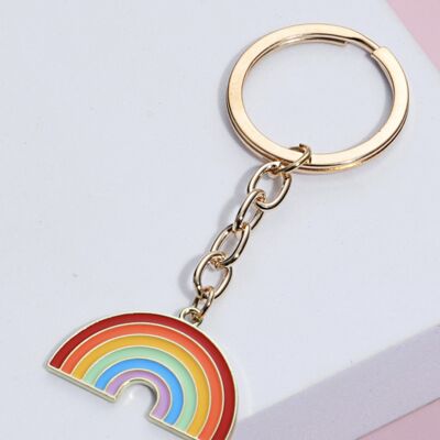 Rainbow Enamel Keyring