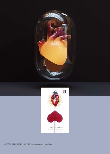 Dessin artistique "Coeur" fruits rouges 3