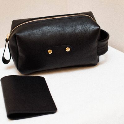 Cosmetic bag and card holder in genuine leather handmade in Italy