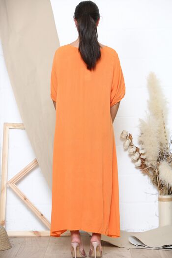 Robe orange décontractée avec poches 3