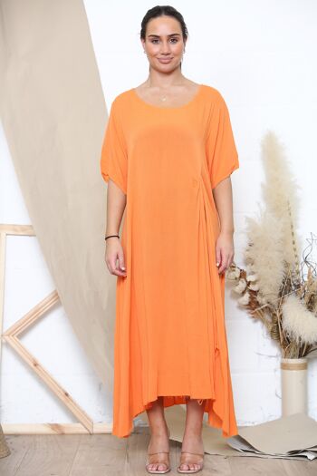 Robe orange décontractée avec poches 4