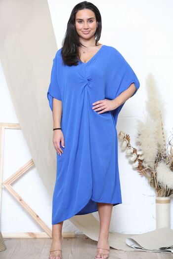 Robe midi coupe décontractée bleu roi 4