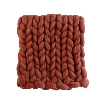 Blanket / Plaid XXL merino wool - 80 x 120 cm Copper