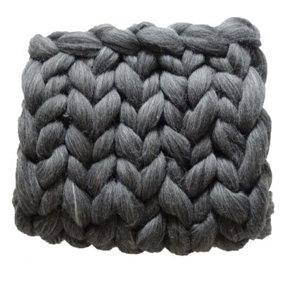 Blanket / Plaid XXL merino wool - 80 x 120 cm Gray melange