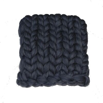 Merino wool blanket / plaid XXL - 80 x 120 cm Denim blue